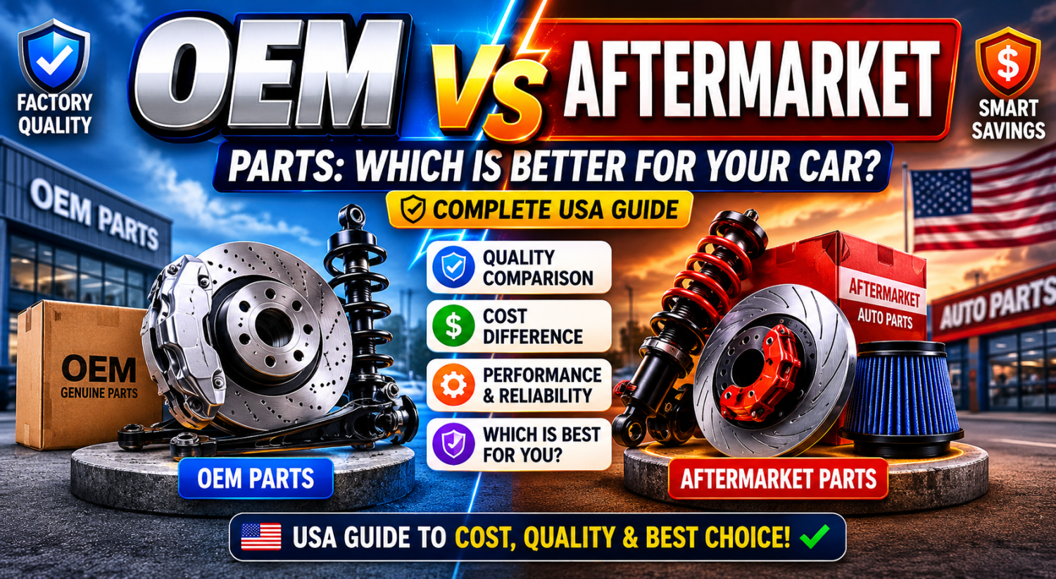 OEM vs Aftermarket Parts: Complete USA Guide to Differences, Quality, Cost & Best Choice