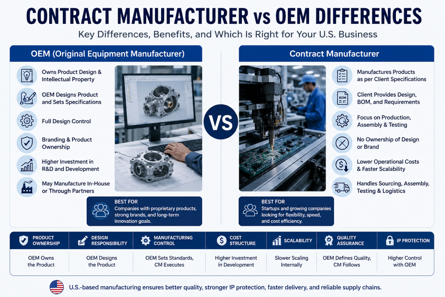 Contract Manufacturer vs OEM Differences | Best Manufacturing Model in USA